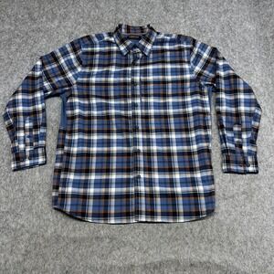 Ridgecut Shirt Mens XLT Blue Plaid Long Sleeve Button Stretch Workwear Vented